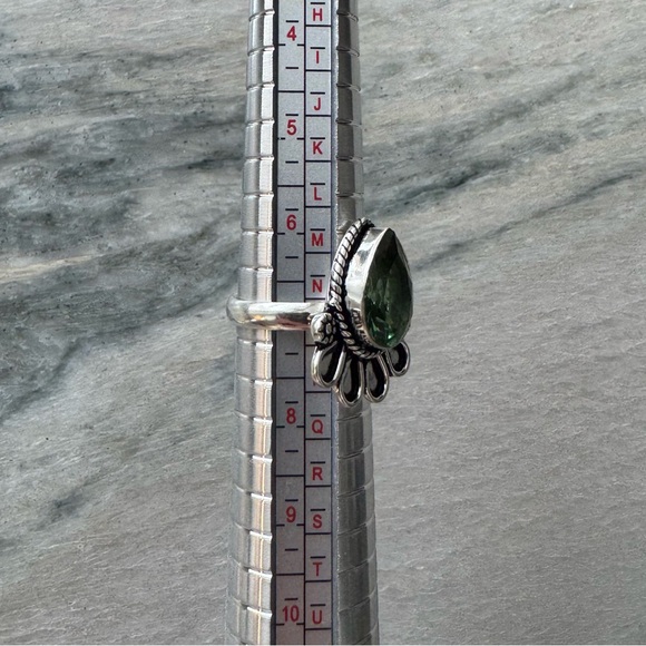 NWOT Sundance Peacock Plume Ring, Green Amethyst, Sterling Silver - Picture 5 of 5